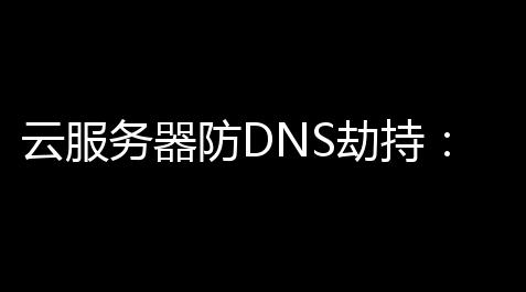 云服务器防DNS劫持：深度解析与实战防护计划_csgo辅助购买平台